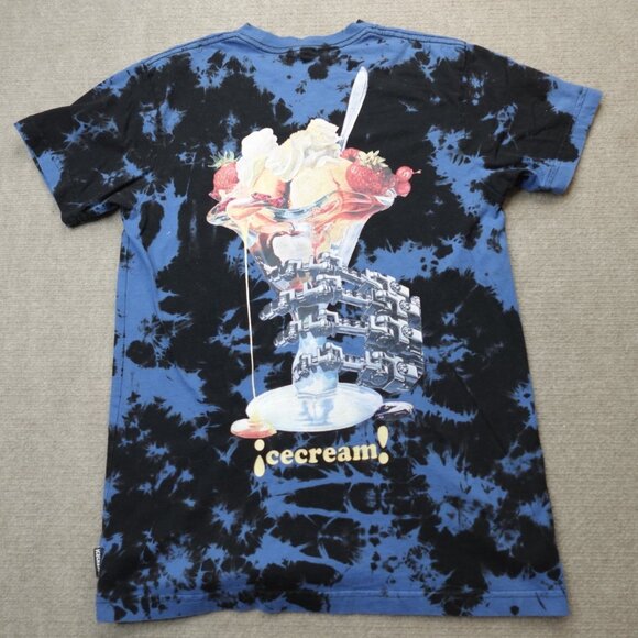 Icecream Shirt Small Blue Black Double Sided Tie Dye BBC - Picture 1 of 11